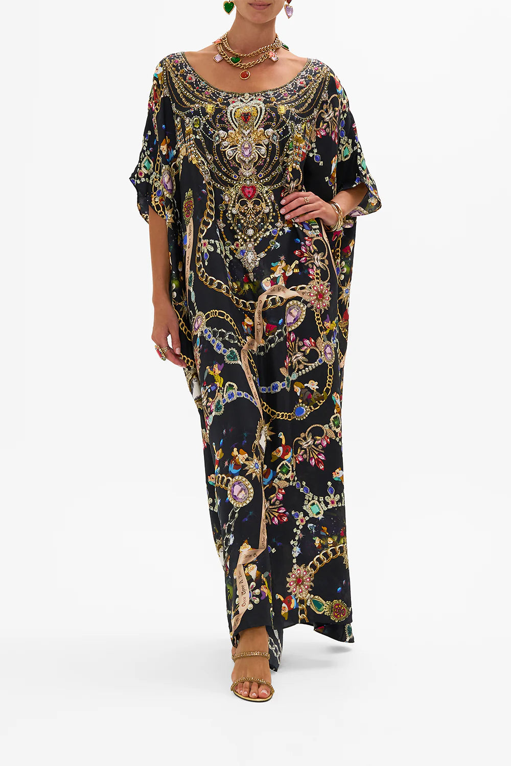 Camilla round neck kaftan clearance