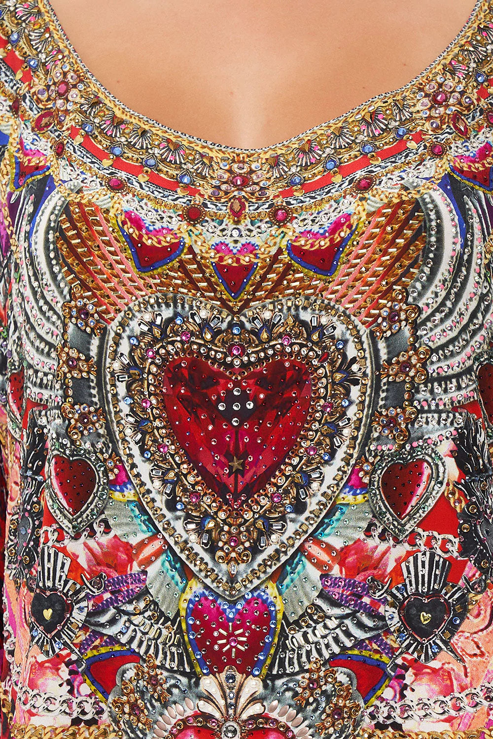 Camilla short round neck kaftan shop